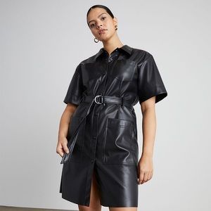 Faux Leather Dress- Who What Wear Utility Dress
